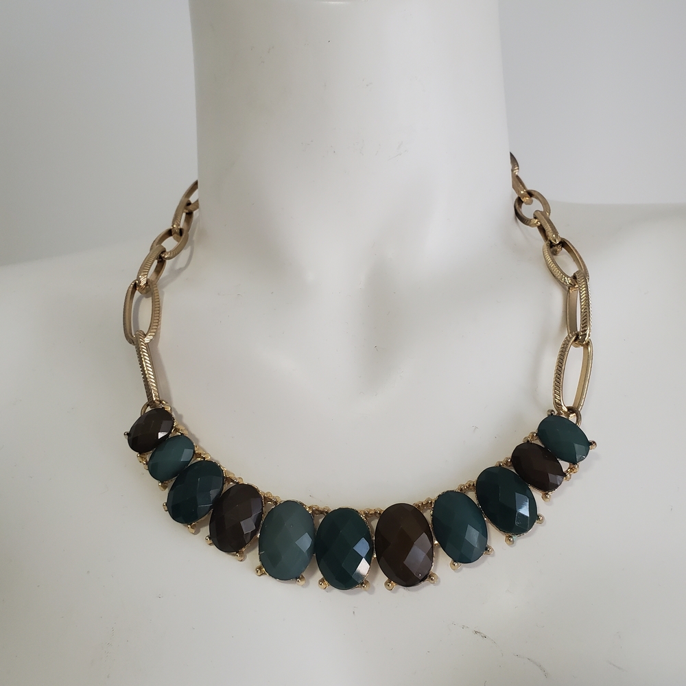 Chic Gold Green Brown Necklace